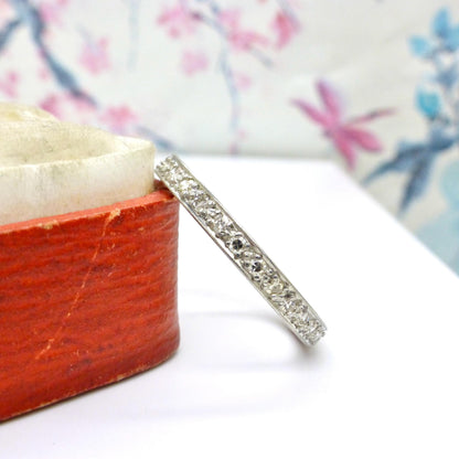 Antique Art Deco Diamond full hoop Eternity Ring - Wedding Band - Size N 1/2 / 6.75
