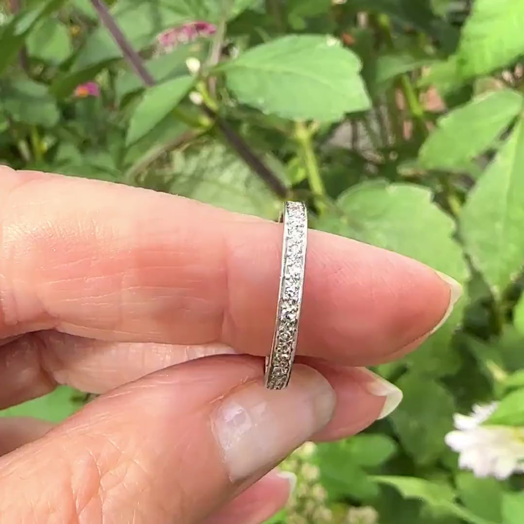 Antique Art Deco Diamond full hoop Eternity Ring - Wedding Band - Size  N 1/2 / 6.75