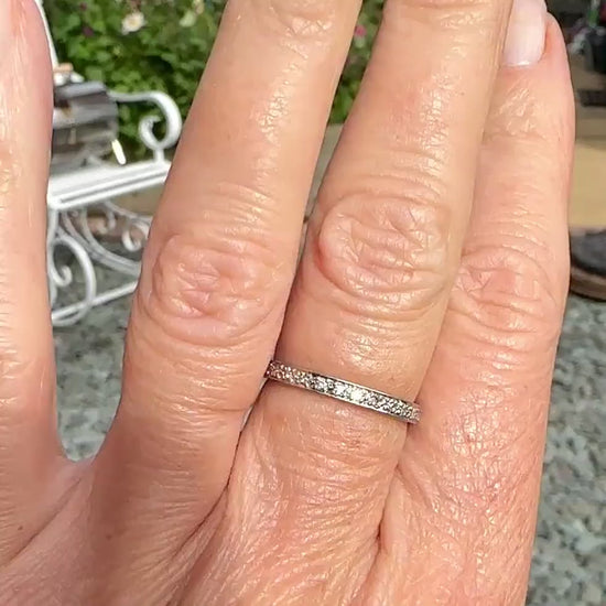Antique Art Deco Diamond full hoop Eternity Ring - Wedding Band - Size  N 1/2 / 6.75