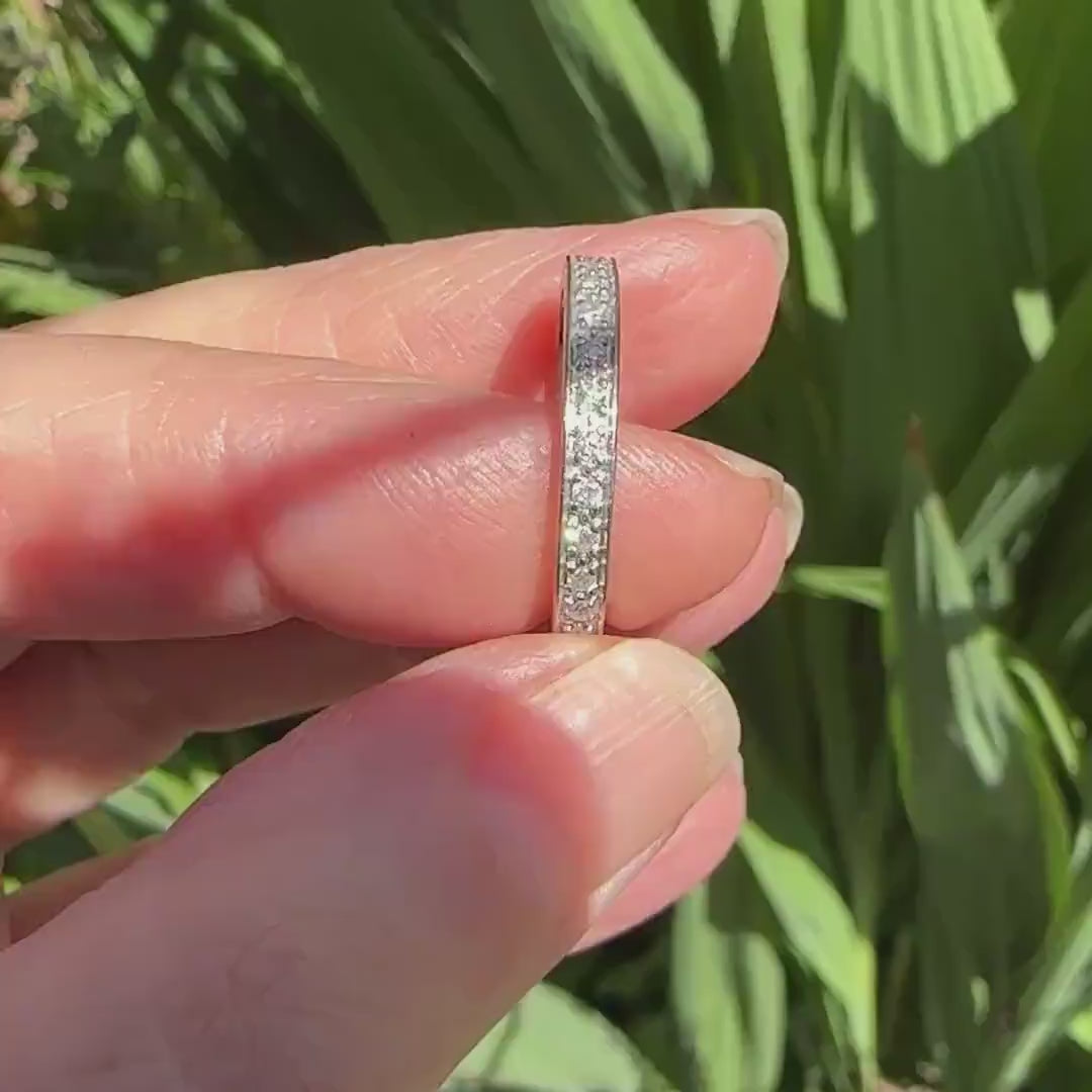 Vintage Art Deco style Diamond full Eternity Wedding Ring 0.40ct - Size M 1/2