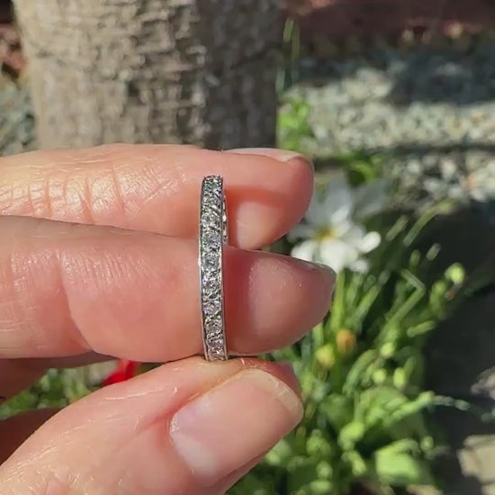 Art Deco Diamond full Eternity wedding Ring 0.60ct, 1920s, Size M 1/2