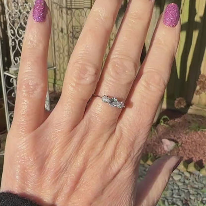 Antique Platinum & 18ct white gold diamond three stone ring 0.60ct c1920's