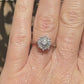 Vintage 18ct White Gold Diamond halo cluster ring 0.78ct