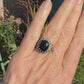 Vintage 9ct sapphire and diamond oval cluster ring ~ Princess of Wales ring