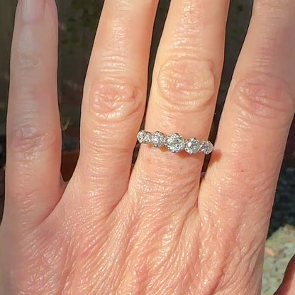 RESERVED for S Antique Edwardian natural old cut diamond five stone ring 1.05ct