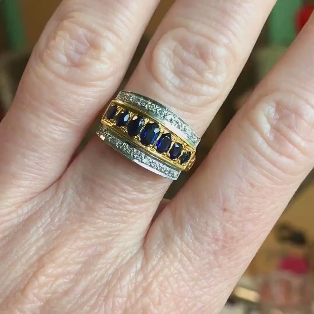 Triple band deals ring with diamonds