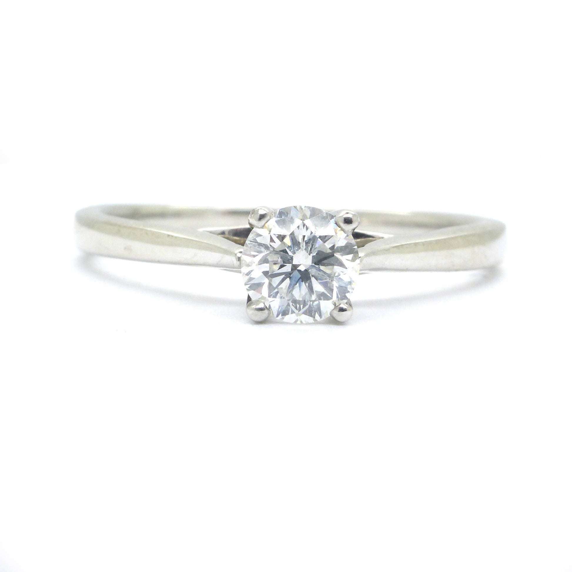 Vintage 18ct white gold Diamond solitaire engagement ring 0.33ct ~ With GGI Certificate