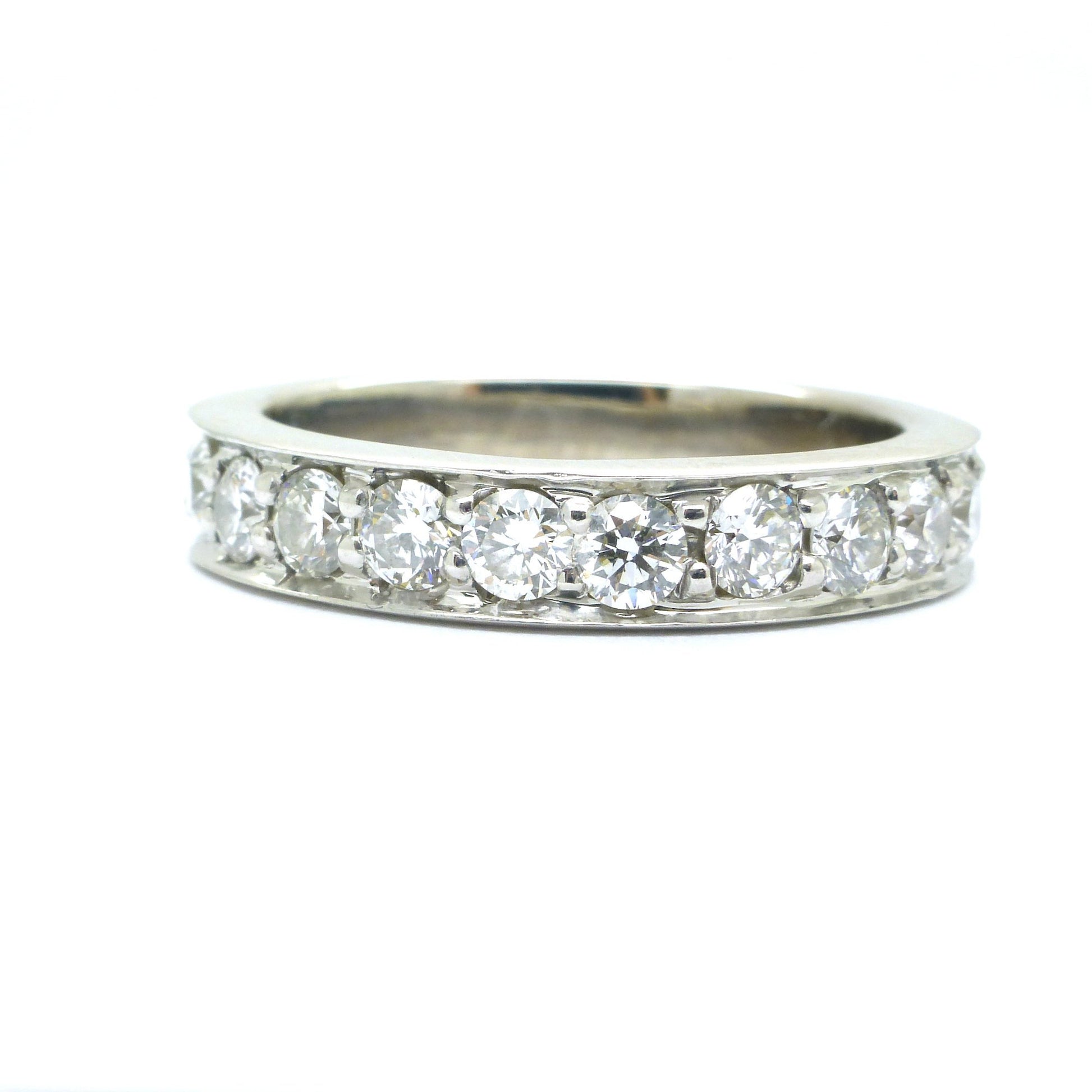 Vintage full hoop diamond wedding band 1.84 carat ~ Art Deco style Eternity ring ~ M 1/2 ~ 6.25