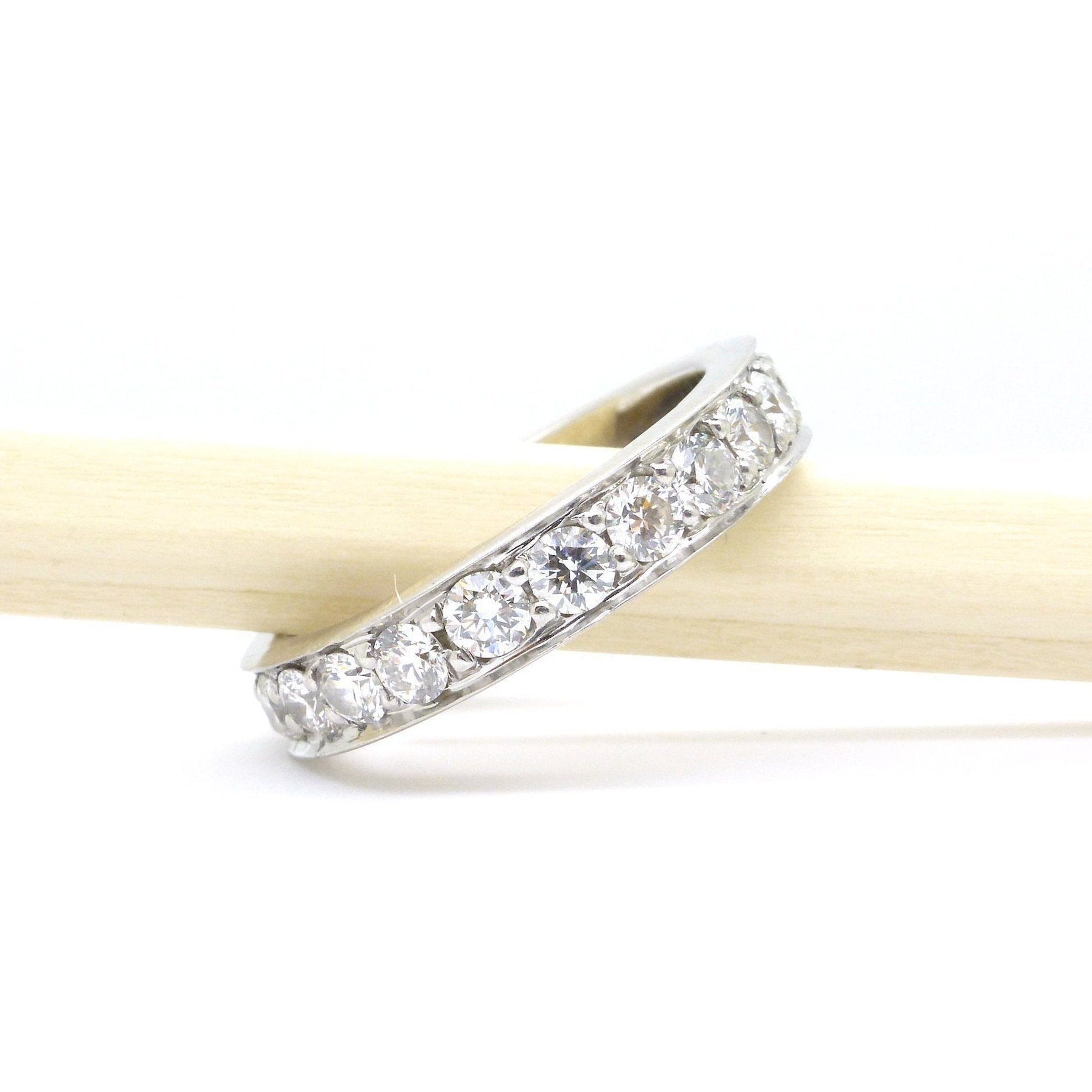 Vintage full hoop diamond wedding band 1.84 carat ~ Art Deco style Eternity ring ~ M 1/2 ~ 6.25