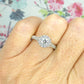 Platinum Diamond halo cluster engagement ring 1.10 carat