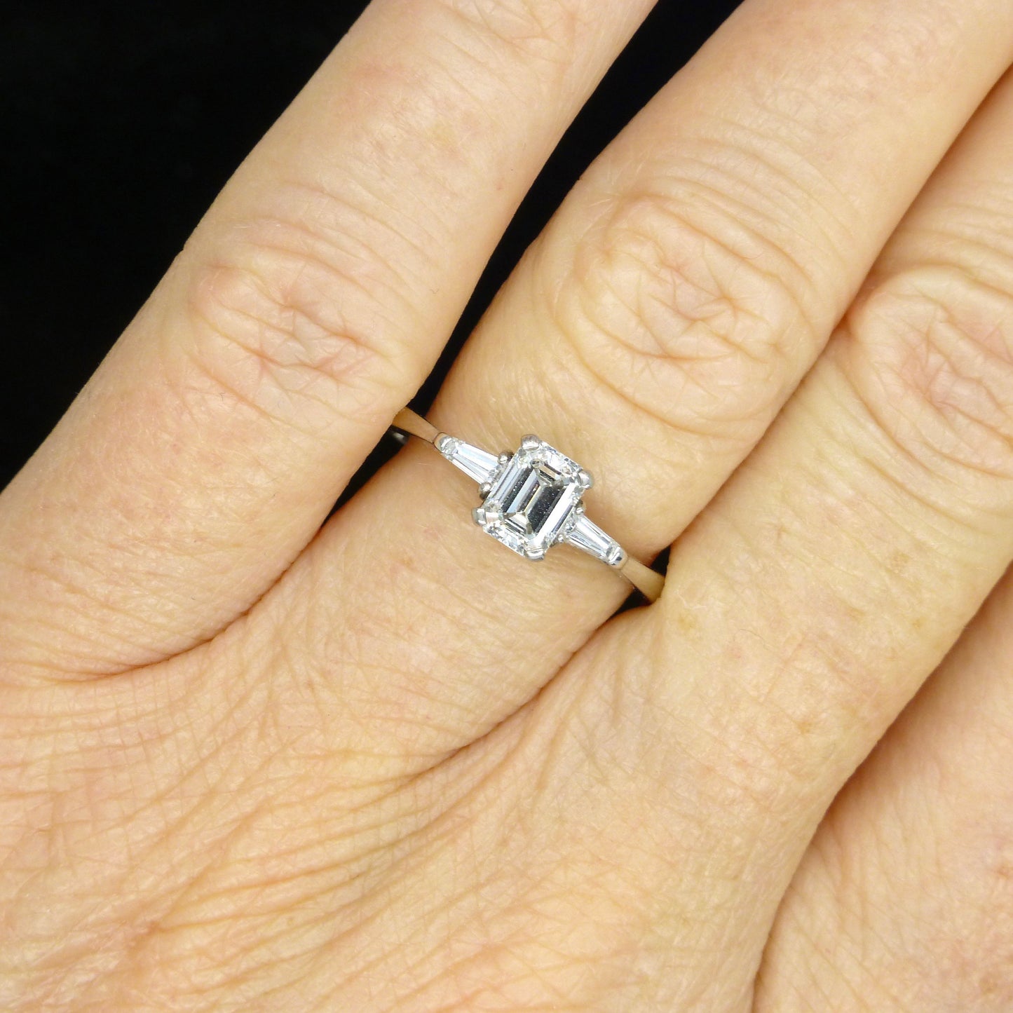 Stunning GIA emerald cut diamond solitaire engagement ring 0.74ct ~ With Valuation Certifcate.