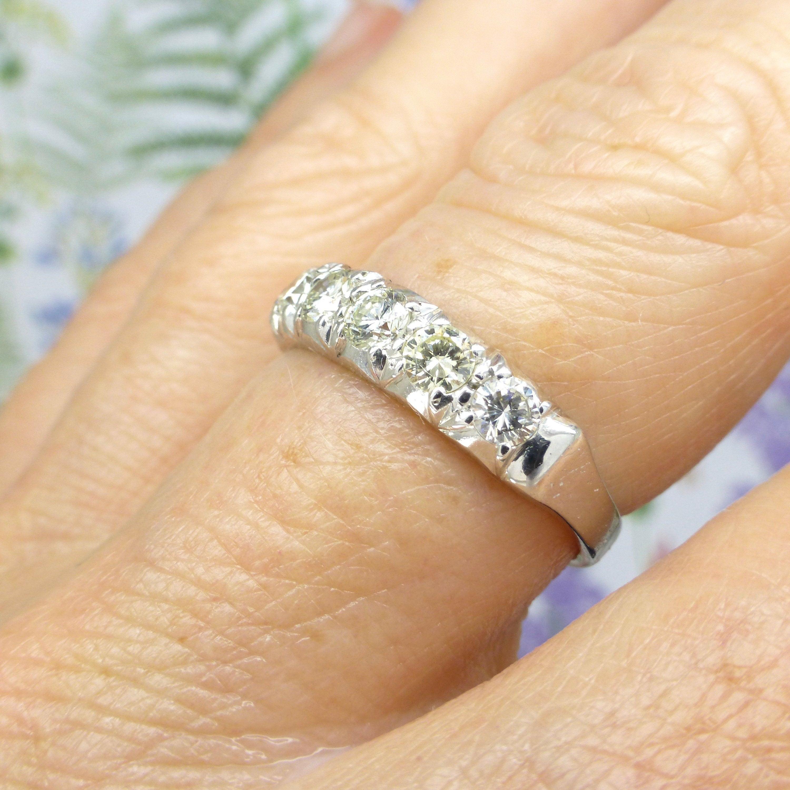 White gold diamond half eternity ring discount