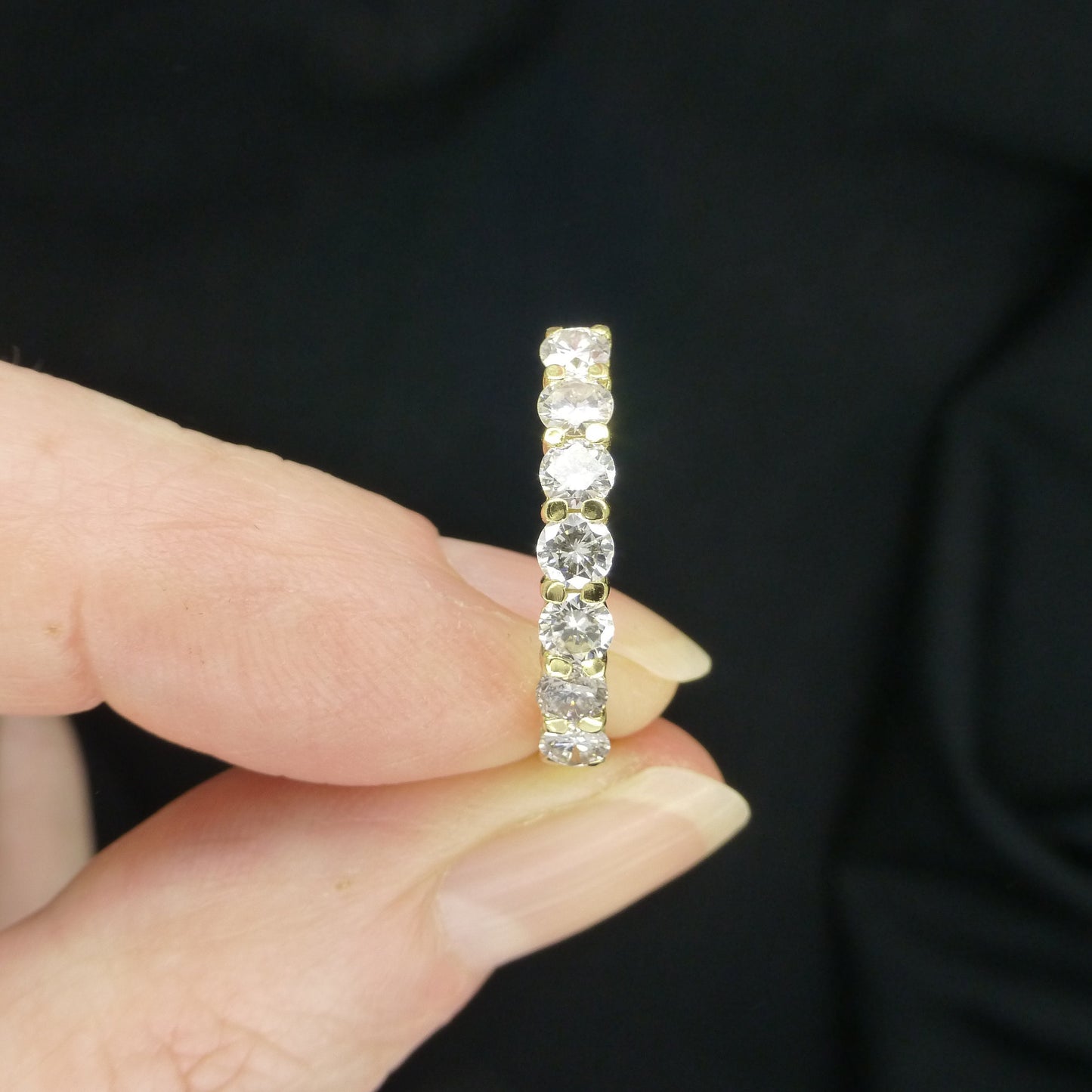 Vintage 18ct seven stone diamond eternity ring 0.70ct ~ wedding band