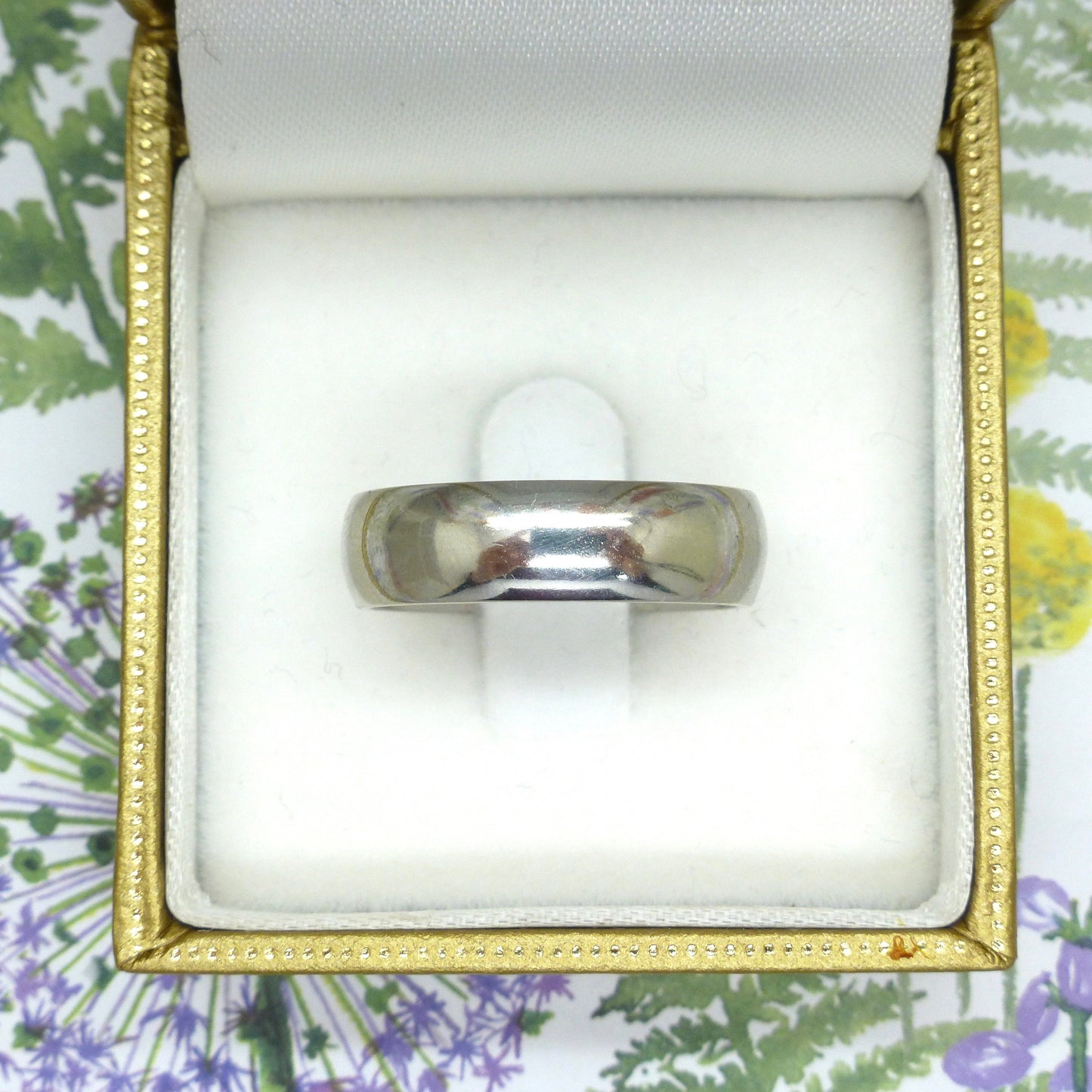 Vintage heavy Platinum court wedding band 11.5 grams ~ unisex wedding ring
