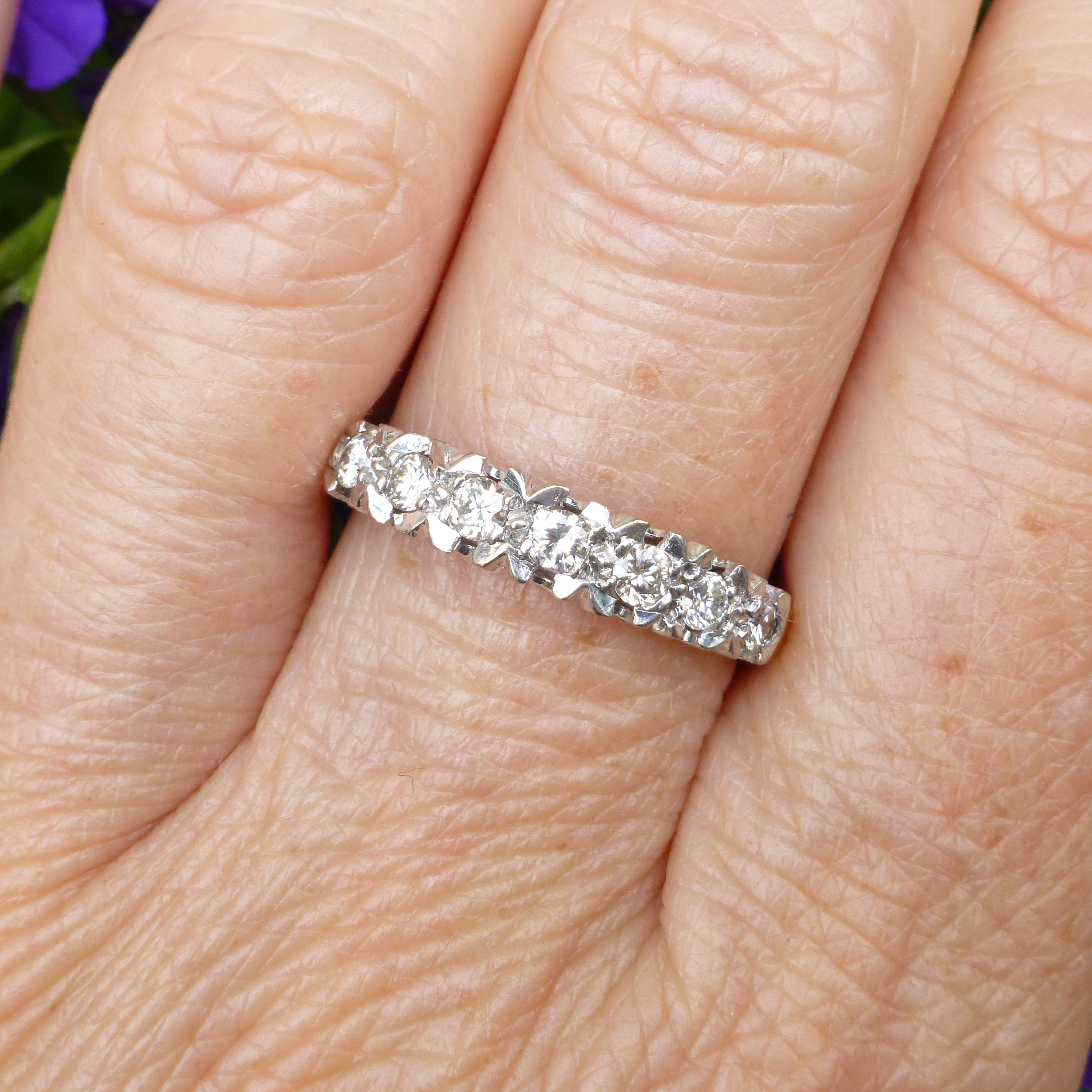 Solitaire ring on sale with eternity band