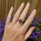 Vintage 9ct gold amethyst cluster ring - Marquise ring