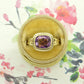 Vintage 9ct gold cushion cut Amethyst solitaire ring