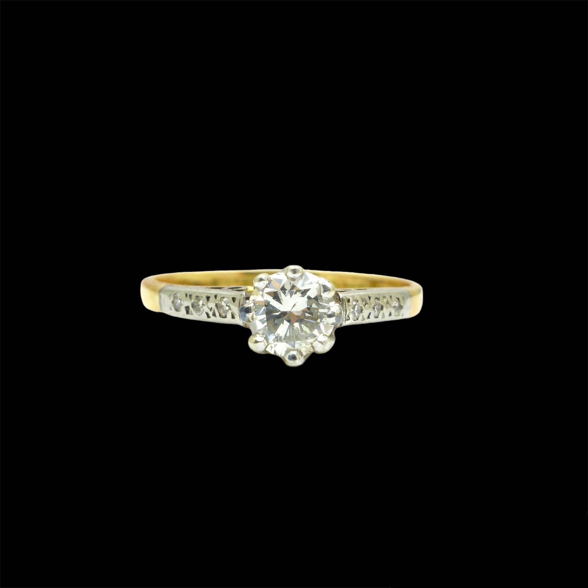 Vintage 18ct Platinum diamond solitaire engagement ring 0.45ct 1962