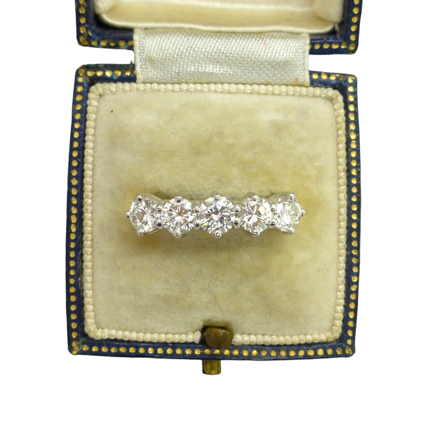 Stunning Vintage 18ct gold five stone diamond ring 1.62 carat ~ with appraisal