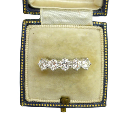 Stunning Vintage 18ct gold five stone diamond ring 1.62 carat ~ with appraisal