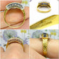 Vintage 18ct gold oval sapphire and diamond  triple band ring 1970's