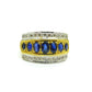 Vintage 18ct gold oval sapphire and diamond  triple band ring 1970's