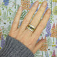 Vintage 18ct gold oval sapphire and diamond  triple band ring 1970's