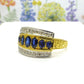 Vintage 18ct gold oval sapphire and diamond  triple band ring 1970's