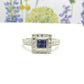 Vintage 9ct white gold Art Deco style sapphire Diamond cluster ring