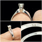 Vintage 18ct white gold high set diamond solitaire engagement ring 0.34ct