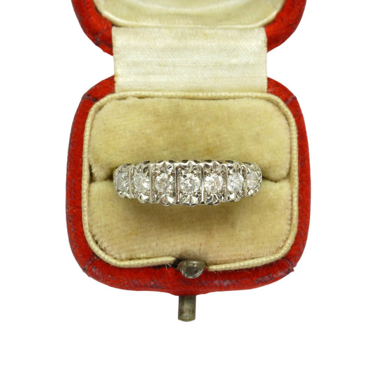 Vintage 9ct gold seven stone Diamond half eternity ring 0.50ct wedding band
