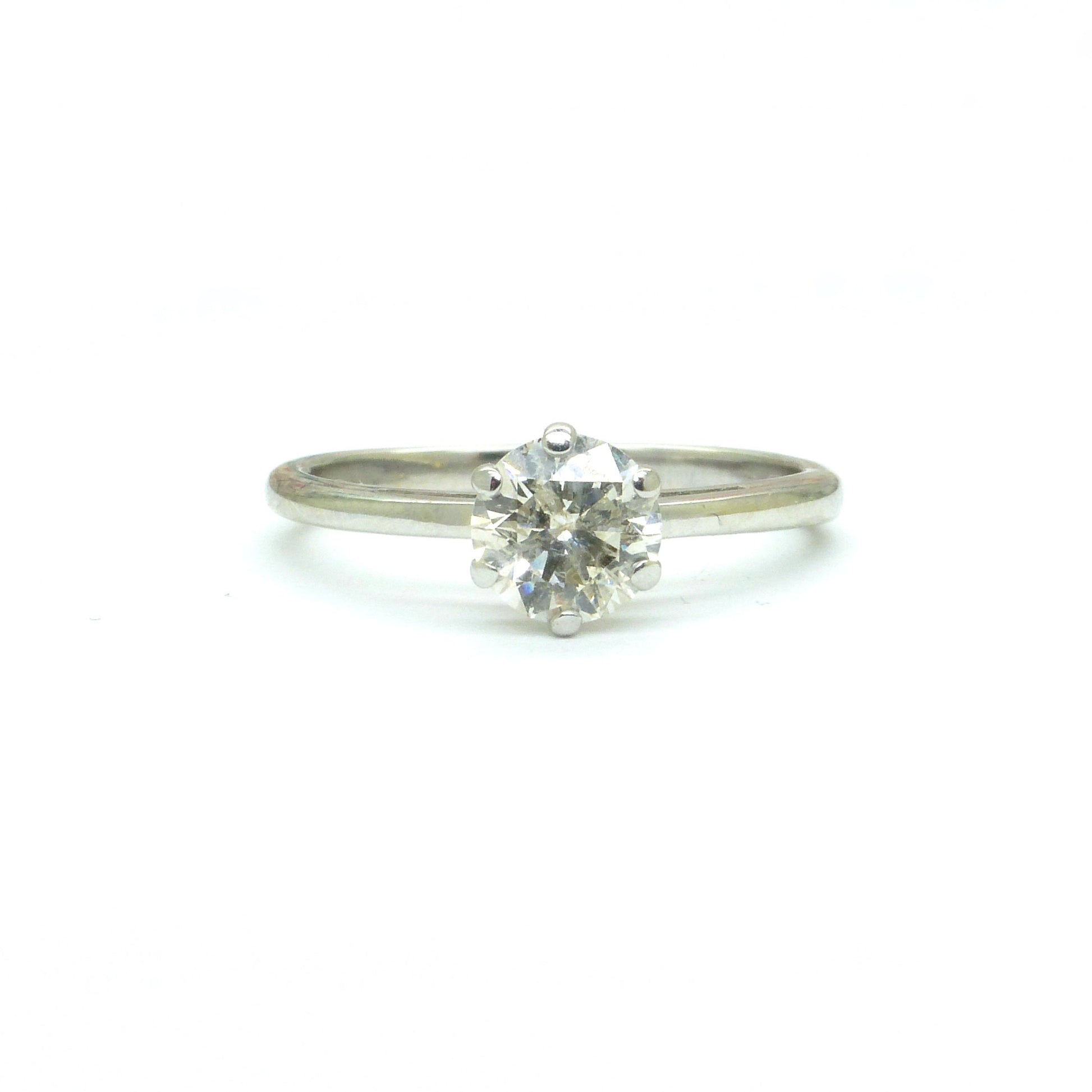 Vintage 18ct white gold 'Tiffany' style diamond solitaire engagement ring 0.60ct