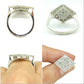 Antique Art Deco 18ct Platinum pavé diamond cluster panel ring