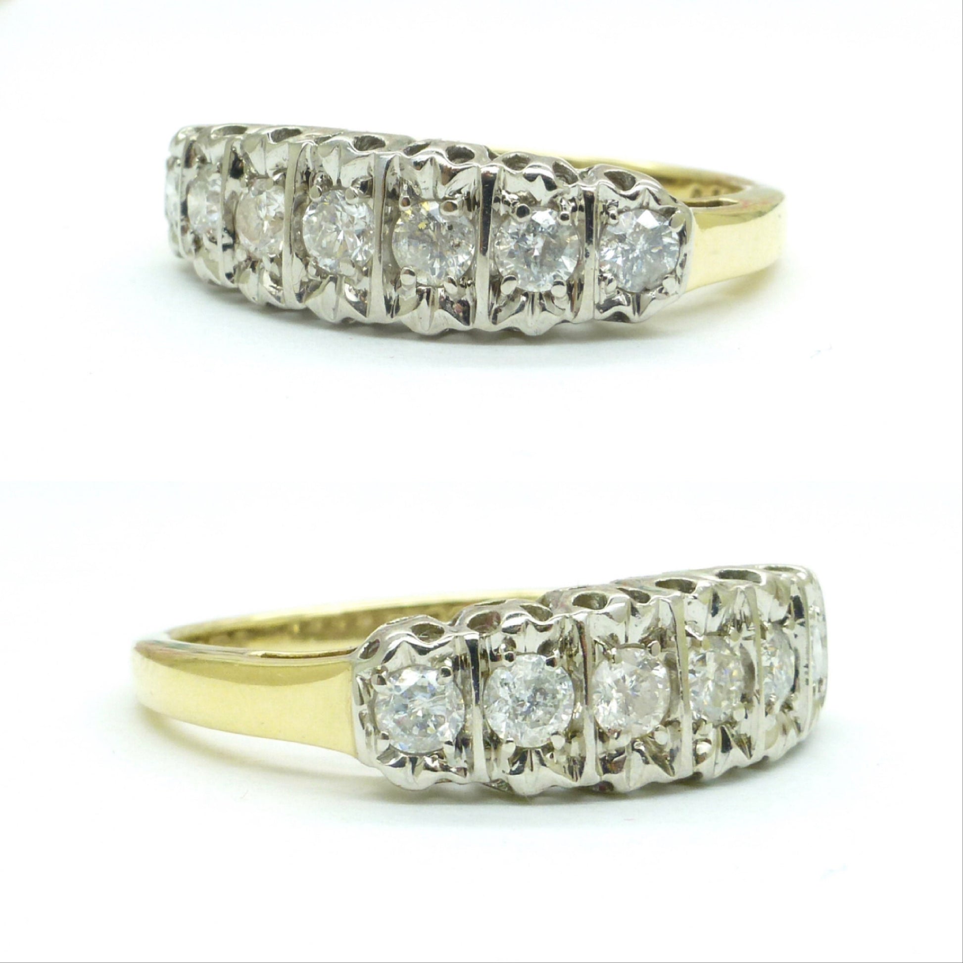Vintage 9ct gold seven stone Diamond half eternity ring 0.50ct wedding band