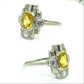 Vintage Art Deco style Platinum yellow sapphire diamond cluster panel ring