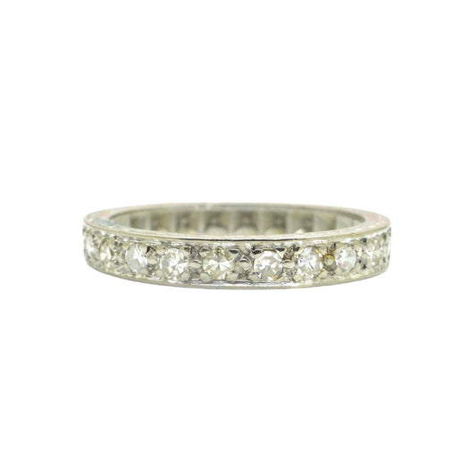 Vintage 18ct white gold Diamond half eternity ring 0.33ct ~ size P 1/2 / 7.75