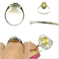 Vintage Art Deco style Platinum yellow sapphire diamond cluster panel ring