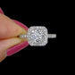 Vintage 18ct white gold diamond cluster engagement ring