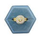 Vintage 9ct gold pavé set Diamond halo cluster ring