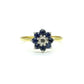 Sweet vintage 18ct diamond & sapphire daisy cluster ring c1970's