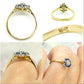 Sweet vintage 18ct diamond & sapphire daisy cluster ring c1970's