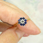 Sweet vintage 18ct diamond & sapphire daisy cluster ring c1970's