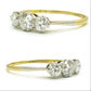 Antique 18ct Platinum old European cut diamond three stone trilogy ring 0.90ct ~ c1910's