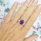 Vintage 18ct Platinum oval Amethyst & Diamond ring