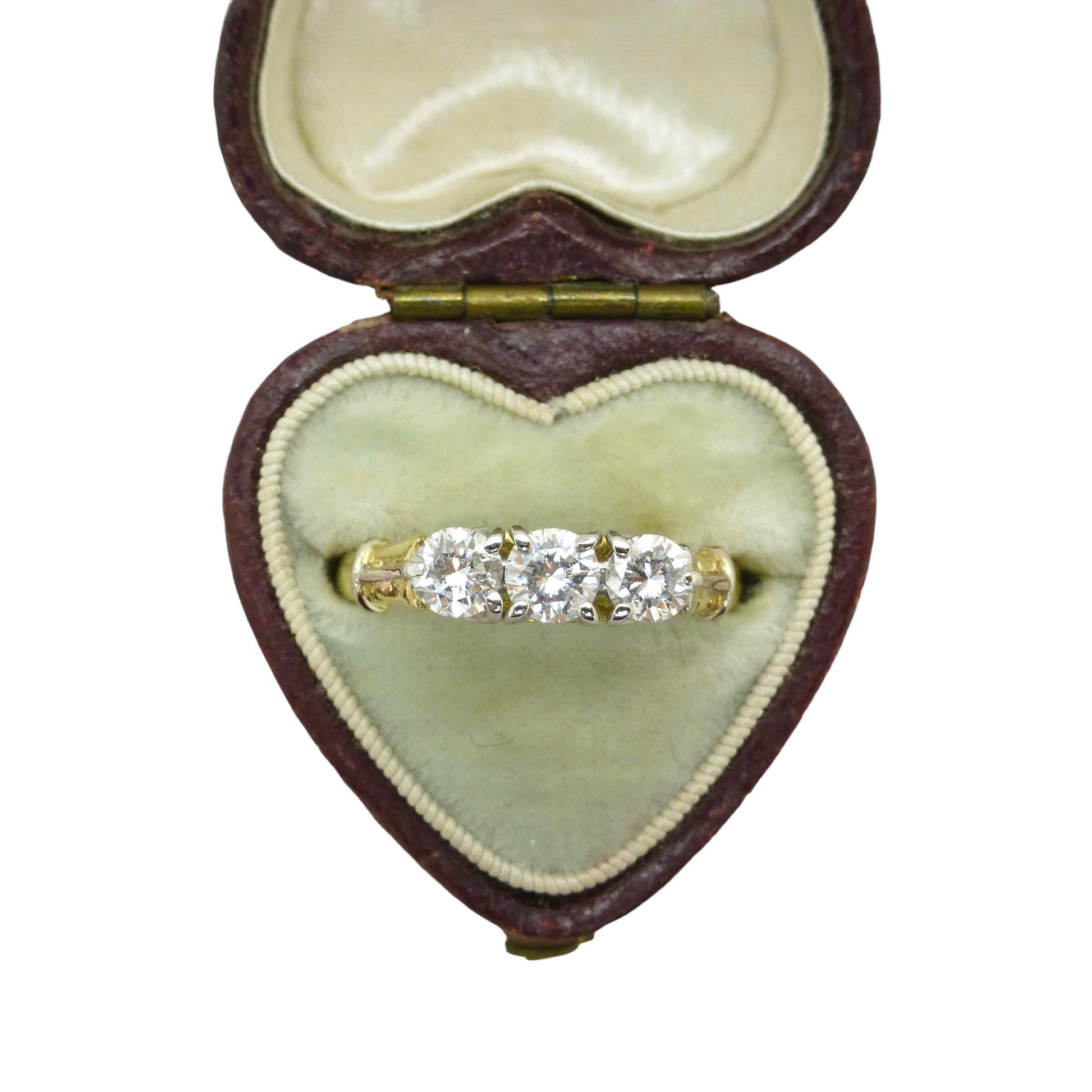 Vintage 18ct diamond three stone trilogy ring 0.58ct