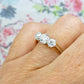 Antique 18ct Platinum old European cut diamond three stone trilogy ring 0.90ct ~ c1910's