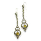 Authentic Art Deco silver marcasite & citrine dangle drop earrings 1920's ~ Hooks for pierced ears