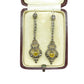 Authentic Art Deco silver marcasite & citrine dangle drop earrings 1920's ~ Hooks for pierced ears