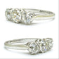Antique Platinum old European cut diamond three stone trilogy ring 1.18ct ~ c1920's - Independent Valuation