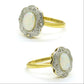 Antique Art Deco 18ct Platinum Opal diamond panel cluster ring c1920's